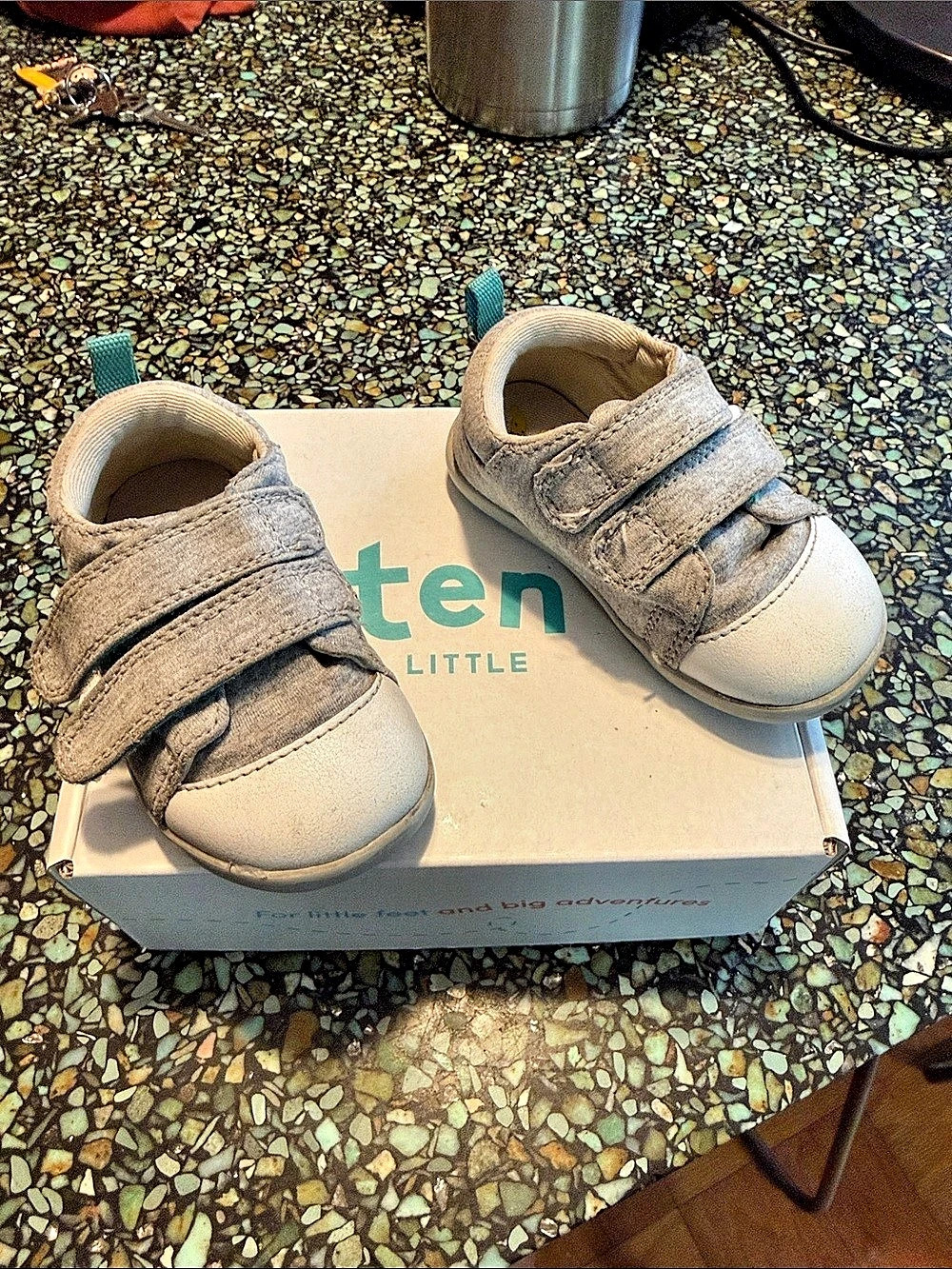Ten Little Everyday Original Baby Walker Shoes Gray & White US 5